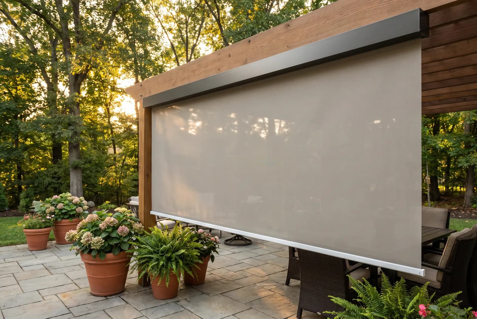 Baden pergola · Drop Shade 5% · Nano 95 Stone